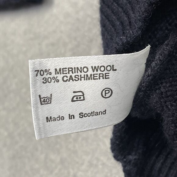 VTG Ping Sweater Mens Large Blue Green Argyle Merino Wool Cashmere Scotland Knit - Picture 5 of 10